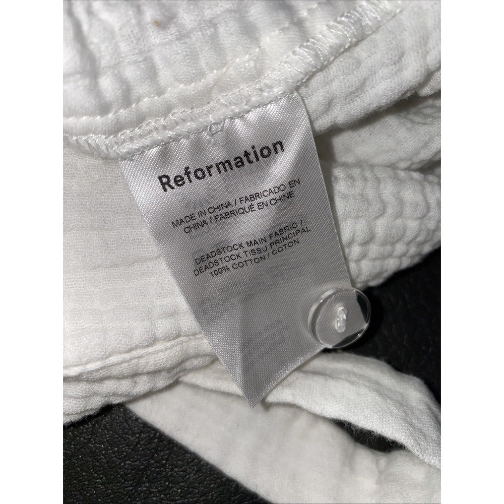 Reformation Women's White Cotton Cropped Tank Size 8 - Picture 8 of 9
